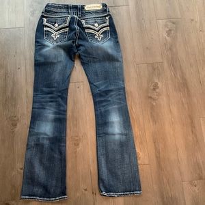 Rock Revival slim boot jeans, size 27, dark wash, very lightly worn